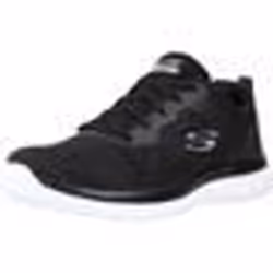 Baskets SKECHERS 12607-BKW pour femme - Noir - Dessus en textile - Talon plat - Lacets