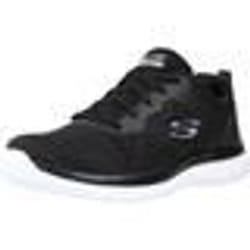 Baskets SKECHERS 12607-BKW pour femme - Noir - Dessus en textile - Talon plat - Lacets