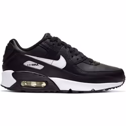 Baskets - NIKE - AIR MAX 90 GS - Enfant - Noir - Garçon - Lacets - Plat - Cuir