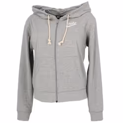 Veste sweat zippé capuche - Nike - Gym VNTG Hoodie W - Gris chiné - Femme - Multisport