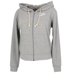 Veste sweat zippé capuche - Nike - Gym VNTG Hoodie W - Gris chiné - Femme - Multisport