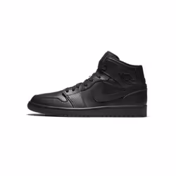 Basket Nike AIR JORDAN 1 MID - Homme - Cuir - Noir - Semelle Air-Sole