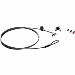 HP Câble de sécurité avec clé, 1,83 m, Clé, Noir, Argent