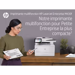 HP LaserJet Enterprise Imprimante multifonction M430f, Noir et blanc, Imprimante pour Entreprises, Impression, copie, scan, fax, Chargeur automatique de documents de 50 feuilles; Impression recto-verso; Numérisation recto-verso; Impression USB en façade; Taille compacte; Éco-énergétique; Sécurité renforcée - Vue supplémentaire 16