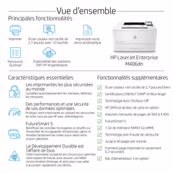 HP LaserJet Enterprise M406dn, Noir et blanc, Imprimante pour Entreprises, Imprimer, Taille compacte; Sécurité renforcée; Impression recto-verso; Éco-énergétique; Impression USB en façade - Vue supplémentaire 15