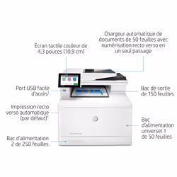 HP Color LaserJet Enterprise Imprimante multifonction couleur LaserJet Enterprise M480f, Couleur, Imprimante pour Entreprises, Impression, copie, scan, fax, Taille compacte; Sécurité renforcée; Impression recto-verso; Chargeur automatique de documents de 50 feuilles; Éco-énergétique - Vue supplémentaire 15