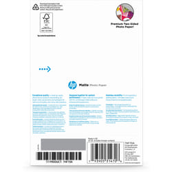 HP Papier photo mat, 180 g/m2, 10 x 15 cm (101 x 152 mm), 25 feuilles