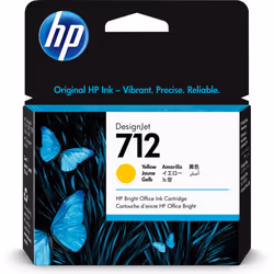 HP Cartouche d'encre DesignJet 712, jaune, 29 ml, Rendement standard, Encre à colorant, 29 ml, 1 pièce(s), Paquet unique