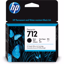 HP Cartouche d'encre DesignJet 712, noir, 80 ml, Rendement élevé (XL), Encre à pigments, 80 ml, 1 pièce(s), Paquet unique