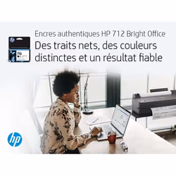 HP Pack de 3 cartouches d'encre DesignJet 712, jaune, 29 ml