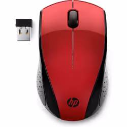 HP Souris sans fil 220 (Rouge coucher de soleil), Ambidextre, Optique, RF sans fil, 1600 DPI, Noir, Rouge