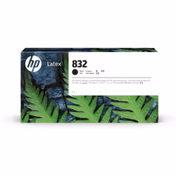HP Cartouche d’encre Latex 832 noir de 1 litre, Encre à base de latex, 1000 ml, 1 pièce(s), Paquet unique