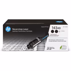 HP Kit de recharge de toner noir Neverstop authentique 143AD (double pack), 2500 pages, Noir, 2 pièce(s)