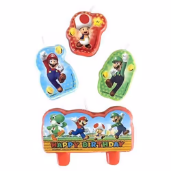 Amscan Bros Mini-Figure Candles Super Mario 171554-55 Bougies Anniversaire Mario