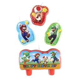 Amscan Bros Mini-Figure Candles Super Mario 171554-55 Bougies Anniversaire Mario