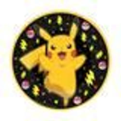 8 ASSIETTES CARTON POKÉMON PIKACHU 23CM NOIR- VAISSELLE DE FÊTE