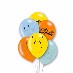 Pokémon 9917112 Lot de 6 ballons en latex sous licence officielle pour enfants Multicolore 28 cm