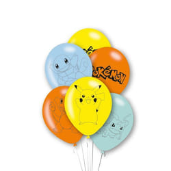 Pokémon 9917112 Lot de 6 ballons en latex sous licence officielle pour enfants Multicolore 28 cm