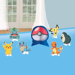 Lot de 7 décorations de Table Pokémon sous Licence Officielle pour Anniversaire denfant 9917124 Multicolore