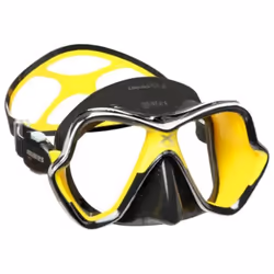 Mares X Vision Chrome Liquidskin - Masque de plongée en Bi-Silicone Silhouette - Adulte - Unisexe - Jaune et Noir