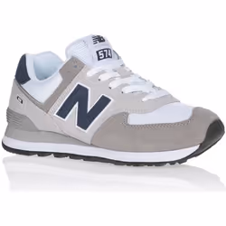 Baskets ML574EAG Gris/Blanc Mixte - NEW BALANCE - Cuir - Lacets - Plat