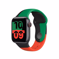 Apple Black Unity Bande Noir, Vert, Rouge Fluoroélastomère