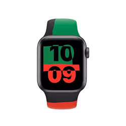 Apple Black Unity Bande Noir, Vert, Rouge Fluoroélastomère