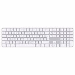 Apple Magic, Taille réelle (100 %), USB + Bluetooth, Aluminium, Blanc