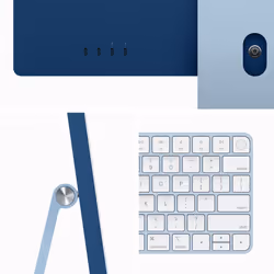 Apple iMac M3 Apple M 59,7 cm (23.5") 4480 x 2520 pixels 8 Go 256 Go SSD PC All-in-One macOS Sonoma Wi-Fi 6E (802.11ax) Bleu