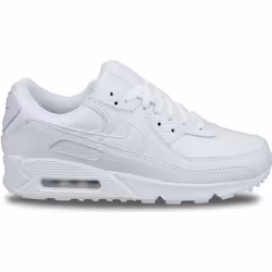Basket Homme - Nike - Air Max 90 Leather Blanc - Textile - Lacets - Semelle Gomme
