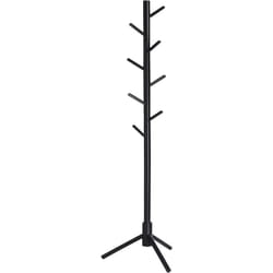 Songmics - vasagle Portemanteau en Bois Massif, Porte-vêtement, avec 8 Crochets pour vêtements, Sacs, Veste, pour entrée, Couloir, Noir par RCR004B01