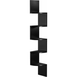 VASAGLE Étagère d'angle, Style Industriel, Étagère Murale, Étagère en Forme Zigzag, Bibliothèque, pour Cuisine, Salon, Chambre,Noir par SONGMICS