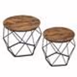 Tables basses gigognes - VASAGLE - style industriel - 50 x 40 cm et 40 x 36 cm - marron rustique et noir