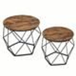 Tables basses gigognes - VASAGLE - style industriel - 50 x 40 cm et 40 x 36 cm - marron rustique et noir