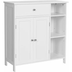 Vasagle - Meuble de Salle de Bain avec tiroir, 3 Compartiments Ouverts, étagères réglables, 2 Portes, 75 x 30 x 80 cm, Style Nordique scandinave,