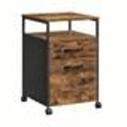 Caisson de Bureau 2 tiroirs VASAGLE - Style Industriel - Marron Rustique et Noir OFC71X