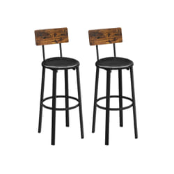 Vasagle LBC069B81 Tabouret de bar Siège rembourré Dossier rigide 4 pieds
