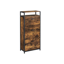 Vasagle LBS101B01 Organisateur pour chaussures Fermé Noir, Bois