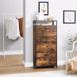 Vasagle LBS101B01 Organisateur pour chaussures Fermé Noir, Bois