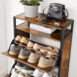 Vasagle LBS101B01 Organisateur pour chaussures Fermé Noir, Bois - Vue supplémentaire 4