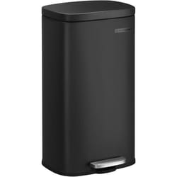 Songmics - Poubelle Cuisine 30L, Poubelle à Pédale, avec Couvercle à Fermeture en Douceur, Seau Intérieur, en Acier, Noir