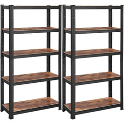 Songmics - Lot de 2 Rayonnage, Noir et Marron Rustique, GLR030B02