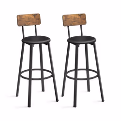 Chaises de Bar VASAGLE - Style Industriel - Marron Rustique et Noir - Lot de 2 - 39 x 39 x 100 cm