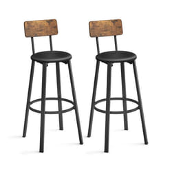 Chaises de Bar VASAGLE - Style Industriel - Marron Rustique et Noir - Lot de 2 - 39 x 39 x 100 cm