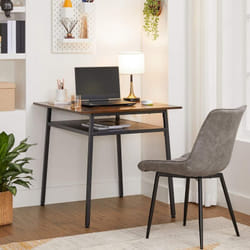 VASAGLE Table à Manger 2 Personnes, Table de Cuisine carrée, 80 x 80 x 78 cm, avec Rangement, pour Salon, Bureau, Style Industriel, Marron Rustique