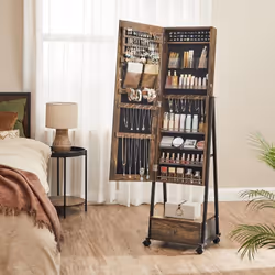 Description générale Cette armoire à bijoux tout-en-un est idéale pour organiser votre collection de bijoux et cosmétiques. A ...