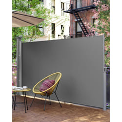 Paravent extérieur Store latéral 350 x 180cm Abri soleil Paravent extérieur rétractable - Gris GSA185G01