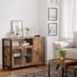 Buffet VASAGLE - Style Industriel - Placard 3 Portes - 110 x 33 x 75 cm - Marron Rustique et Noir