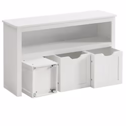 Meuble de Rangement pour Jouets - VASAGLE - Blanc - 102 x 30 x 60 cm - Avec roulettes