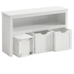 Meuble de Rangement pour Jouets - VASAGLE - Blanc - 102 x 30 x 60 cm - Avec roulettes